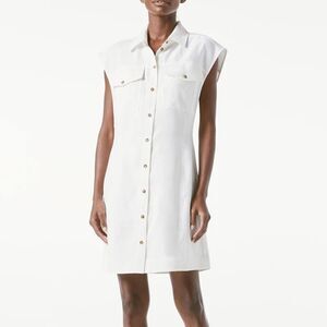 Frame Denim White Button-Front Shirt Dress